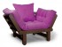Кресло Сламбер (Орех)-фиолетовый