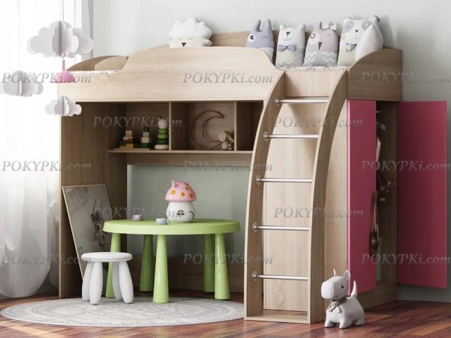Кровать чердак со шкафом Соня 1 верхняя Кровать чердак со шкафом Соня 1 верхняя