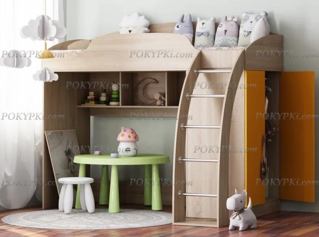 Кровать чердак со шкафом Соня 1 верхняя Кровать чердак со шкафом Соня 1 верхняя