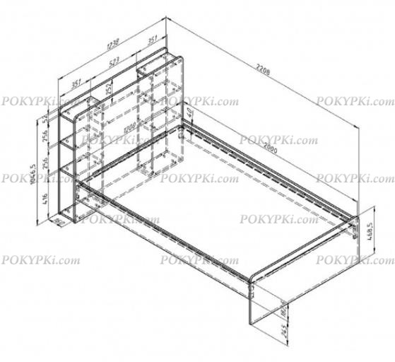 Кровать односпальная Дельта Лофт 19.12 Black