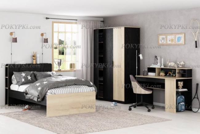 Кровать односпальная Дельта Лофт 19.12 Black