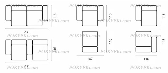 Диван Фиджи двухсекционный (малый) Диван Фиджи двухсекционный (малый)
