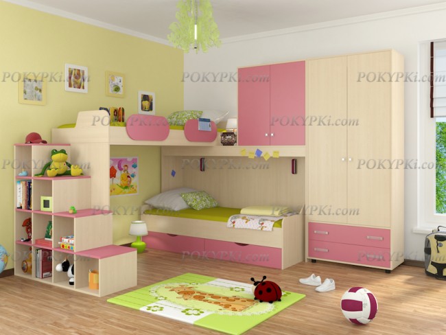 Модульная детская комната Дельта 6 розовый Модульная детская комната Дельта 6 розовый
