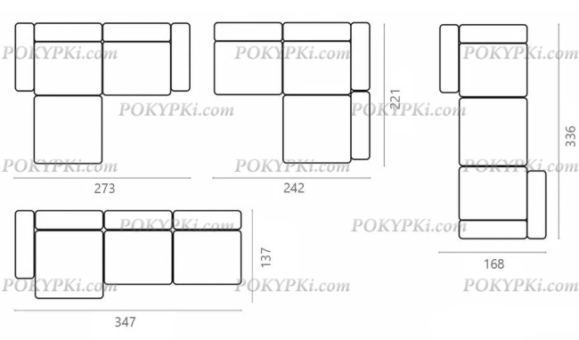 Модульный диван с оттоманкой Фиджи Модульный диван с оттоманкой Фиджи