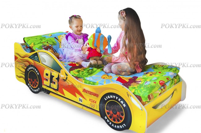 Детская кровать-машина-Тачка желтая