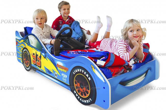 Детская кровать-машина-Тачка синяя