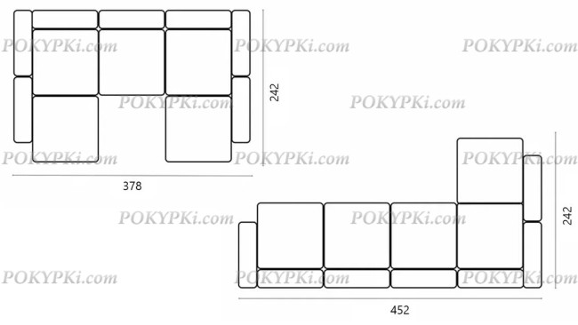 Модульной диван Фиджи П-образный  Модульной диван Фиджи П-образный
