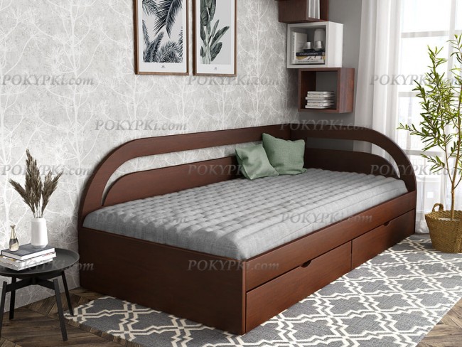 Угловая кровать Арканзас, цвет "темный орех" Угловая кровать Арканзас, цвет "темный орех"