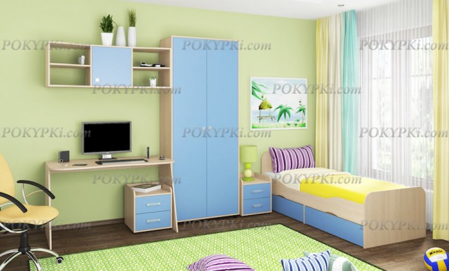 Модульная детская комната Дельта 10-дуб молочный Модульная детская комната Дельта 10-дуб молочный