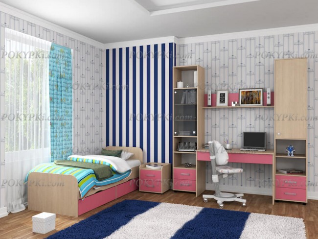 Модульная детская комната Дельта 14-дуб молочный