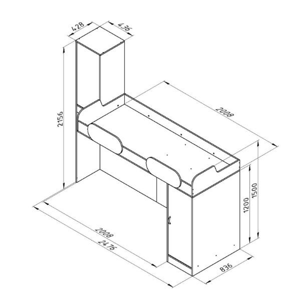 Кровать-чердак Дельта 18.03 Кровать-чердак Дельта 18.03