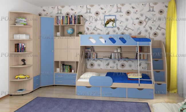 Модульная детская комната Дельта 15-дуб молочный Модульная детская комната Дельта 15-дуб молочный