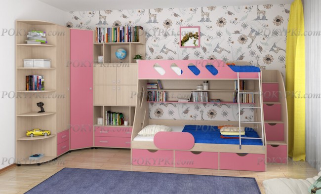 Модульная детская комната Дельта 15-дуб молочный Модульная детская комната Дельта 15-дуб молочный