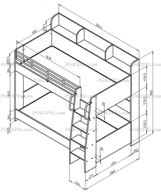 Детская двухъярусная кровать Соня 5 Детская двухъярусная кровать Соня 5