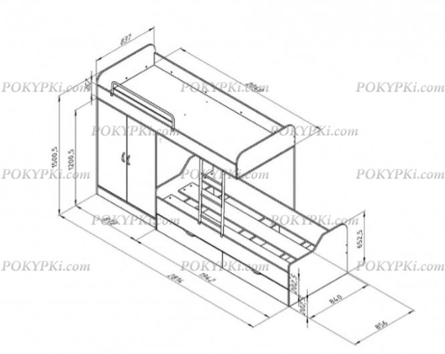 Кровать двухъярусная Дельта 18.04.01 Кровать двухъярусная Дельта 18.04.01