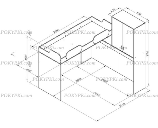 Кровать-чердак Дельта 18.05