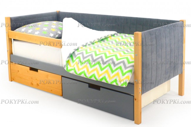 Детская кровать-тахта Svogen-дерево/графит