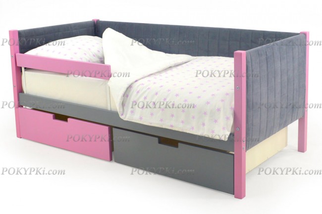 Детская кровать-тахта Svogen-графит/лаванда