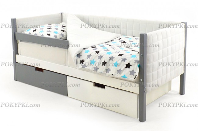 Детская кровать-тахта Svogen-графит/белый