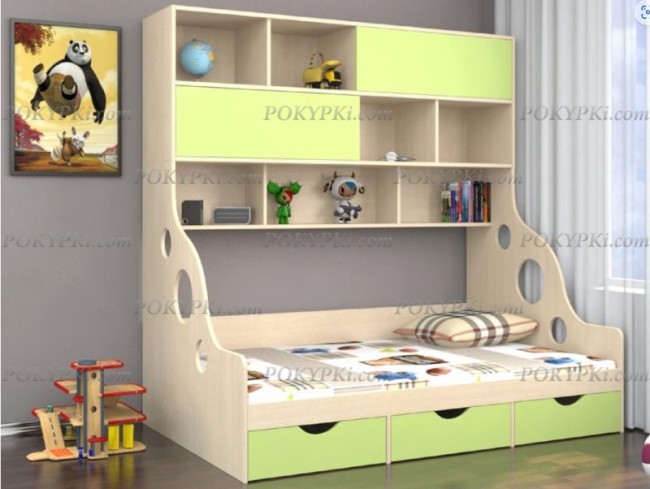 Модульная кровать Дельта 21.02 с антресолью Модульная кровать Дельта 21.02 с антресолью