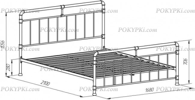 Дуспальная металлическая кровать Авила 160х200 Дуспальная металлическая кровать Авила 160х200