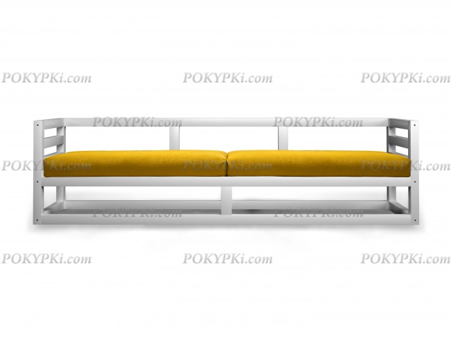 Диван Магнус (Белая эмаль)-желтый