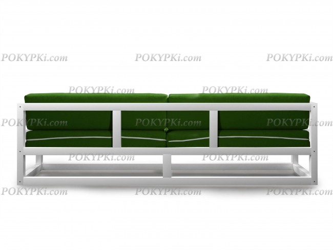 Диван Магнус (Белая эмаль)-зеленый