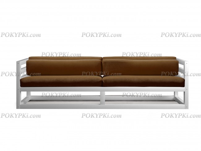Диван Магнус (Белая эмаль)-коричневый