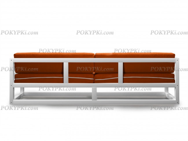 Диван Магнус (Белая эмаль)-оранжевый