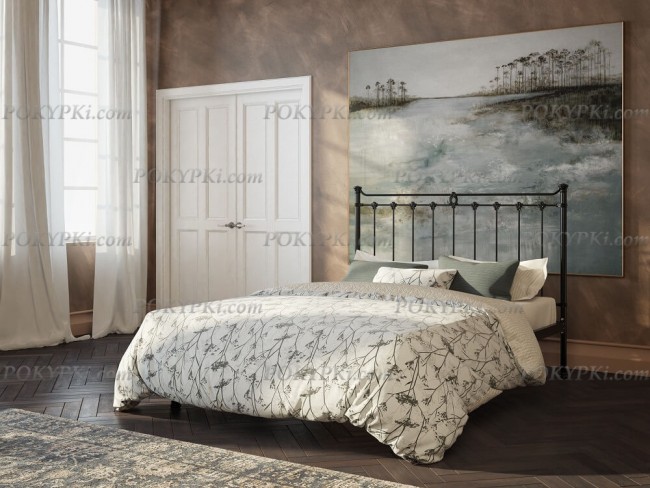 Черная стальная кровать Dreamline Guardian с одной спинкой