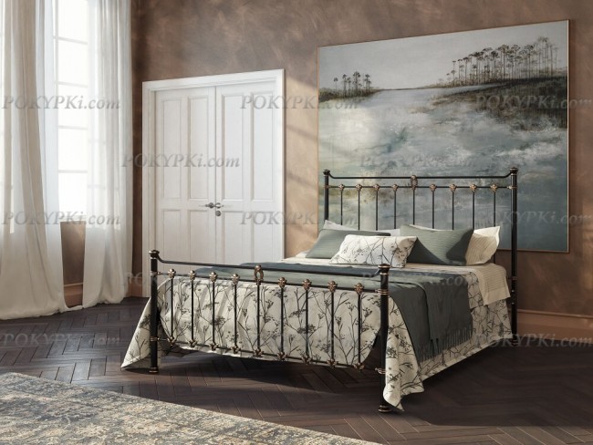 Черная кровать Dreamline Guardian с золочением