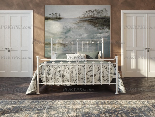 Белая металлическая двуспальная кровать Dreamline Guardian со спинками