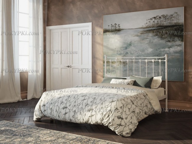 Белая стальная кровать Dreamline Guardian с одной спинкой