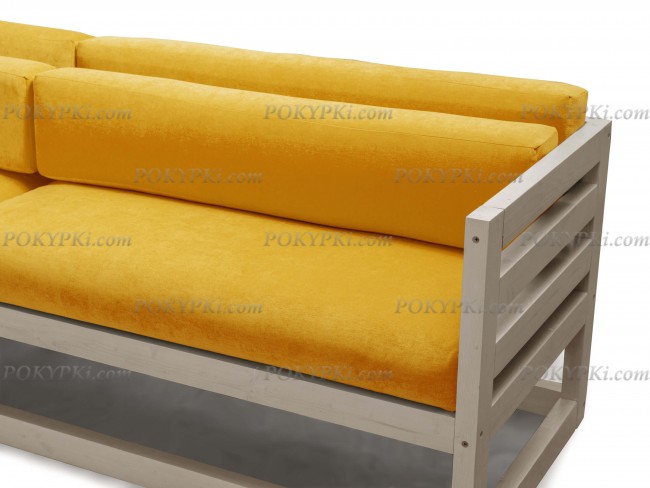 Диван Магнус (Дуб белёный)-желтый