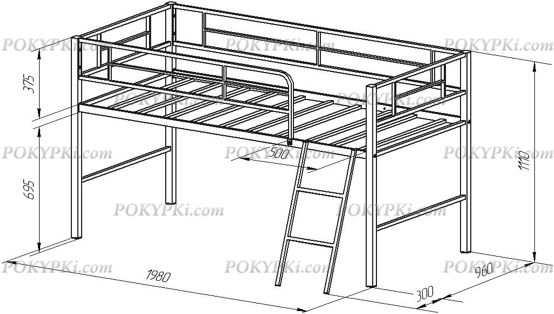 Кровать-чердак Севилья мини