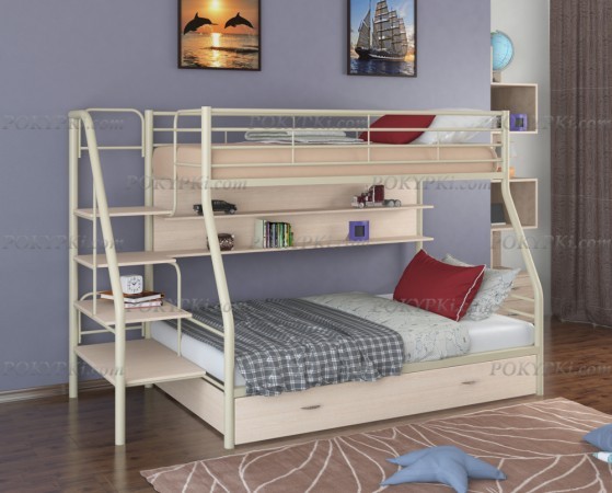 Двухъярусная кровать Толедо-1-слон/дуб Двухъярусная кровать Толедо-1-слон/дуб