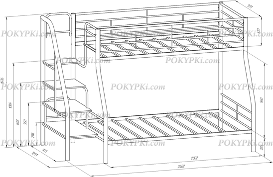 Двухъярусная кровать Толедо-1 Двухъярусная кровать Толедо-1