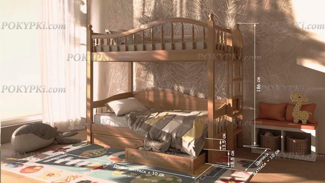 кровать двухъярусная Никки из массива кровать двухъярусная Никки из массива