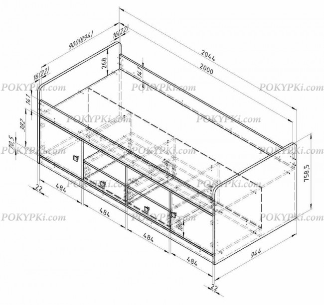кровать из ЛДСП Сильвер кровать из ЛДСП Сильвер