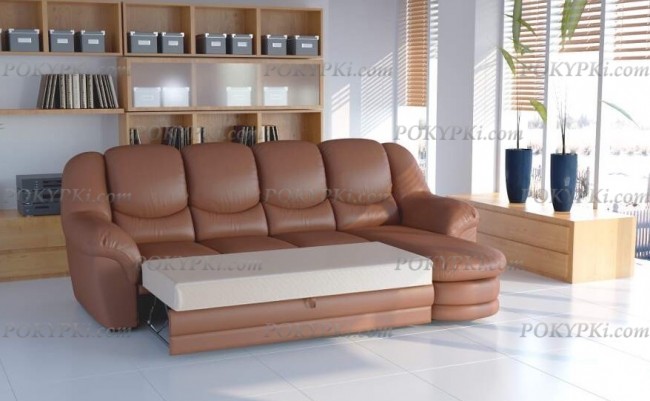 Угловой диван Нимфа с оттоманкой и ящиком Угловой диван Нимфа с оттоманкой и ящиком