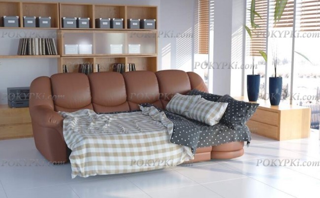 Угловой диван Нимфа с оттоманкой и ящиком Угловой диван Нимфа с оттоманкой и ящиком