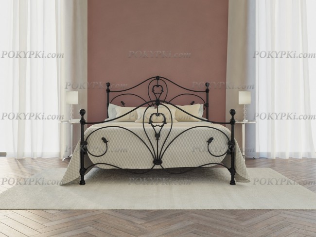 Черная двуспальная кровать Dreamline Melania с двумя спинками