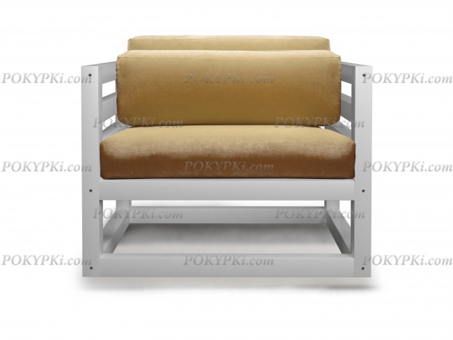 Кресло Магнус (Белая эмаль)-бежевый