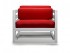 Кресло Магнус (Белая эмаль)-красный