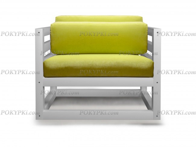 Кресло Магнус (Белая эмаль)-лимонный