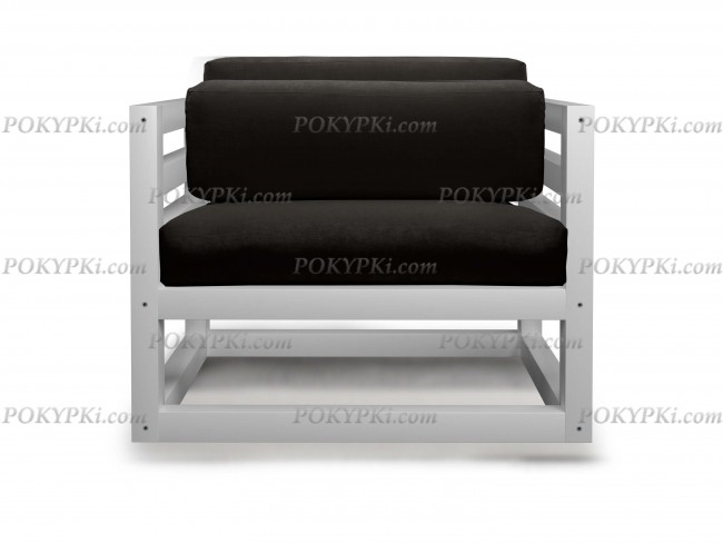 Кресло Магнус (Белая эмаль)-черный